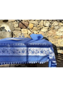 NAPPE ENDUITE GORDES DOUBLE BORDURE BLEU