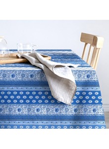 TISSU COTON GORDES RAYURE BLEU